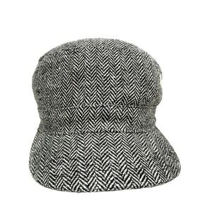 US Polo Assn Herringbone Cadet Hat Cap Embroidered Logo Black White Womens OS